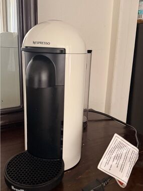 Nespresso White and Black Single-Serve Espresso Machine